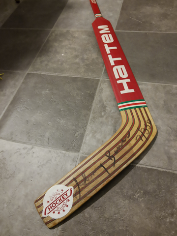 Johnny Bower Autographed Hockey Stick Numbered 7 out of 350