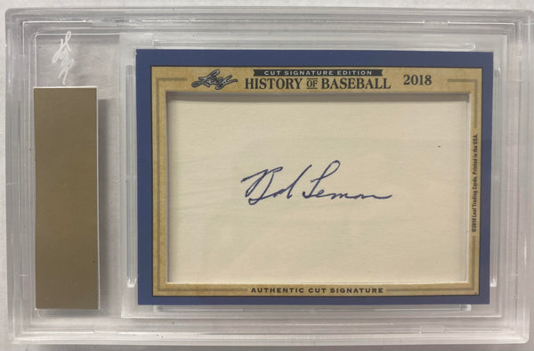 2018 Leaf History of Baseball Lou Boudreau / Bob Lemon Baseball Hall of Fame Indians Authentic Cut Autographs 19/23