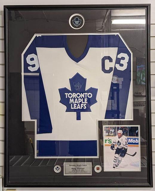 Framed Doug Gilmore Autographed Jersey Toronto Maple Leaves with COA